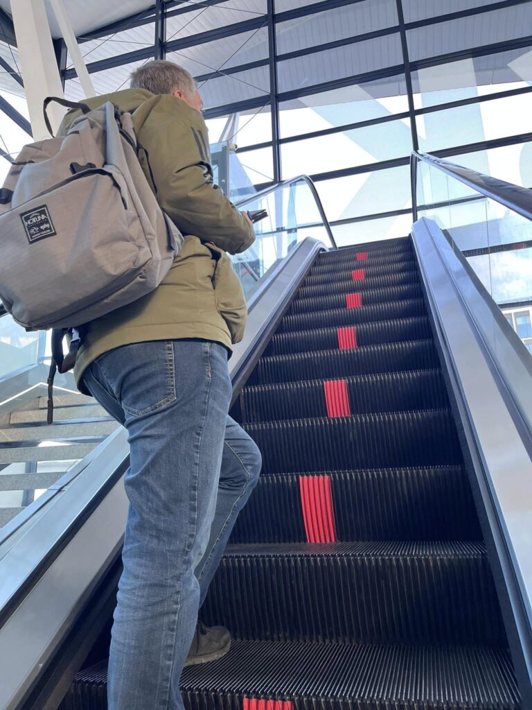 Up to the train station, Gdansk Airport