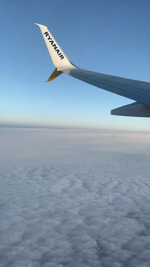 Ryanair, in flight