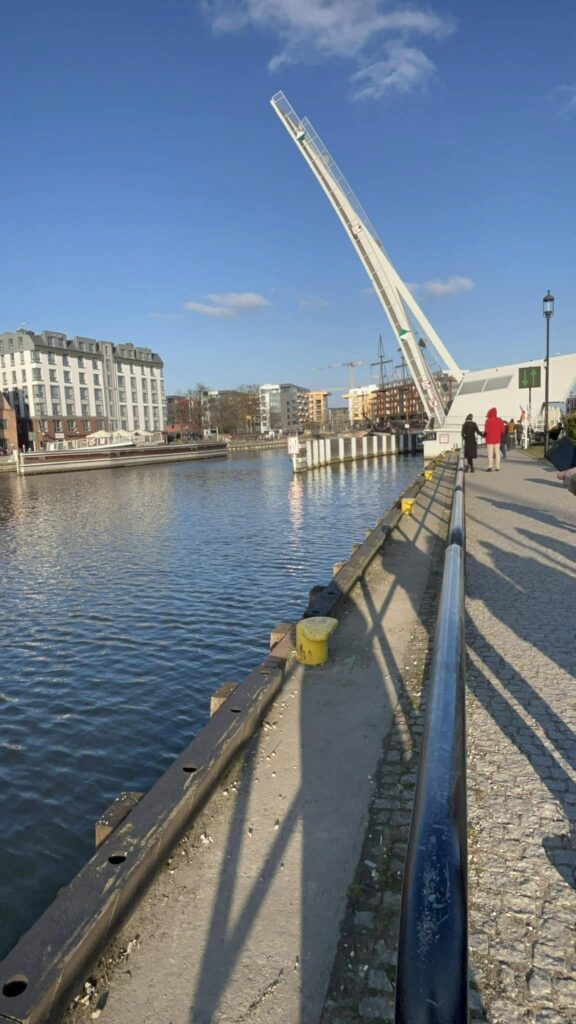 river view with the bridge raised