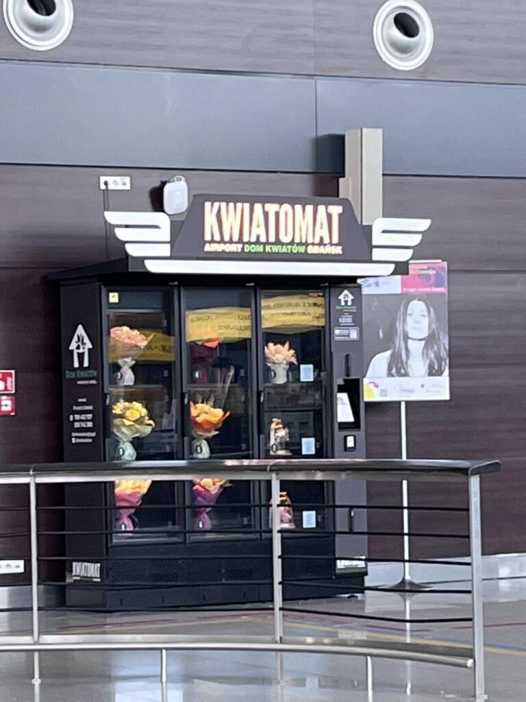 Flower vending machine, Gdansk Airport