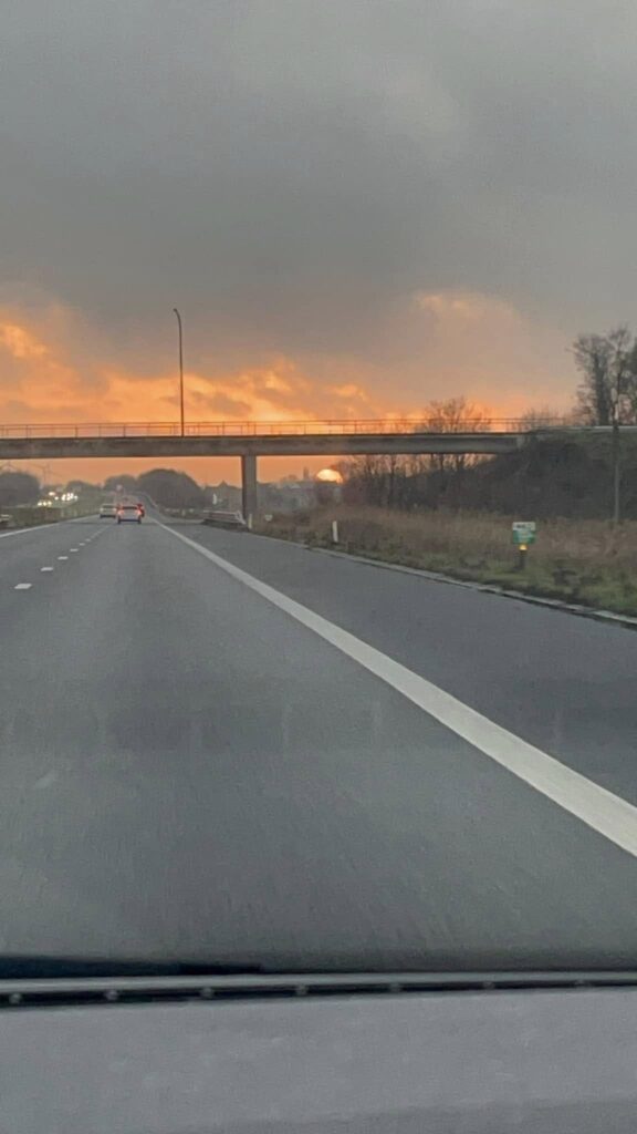 Drive Back, Sunset, Calais, France